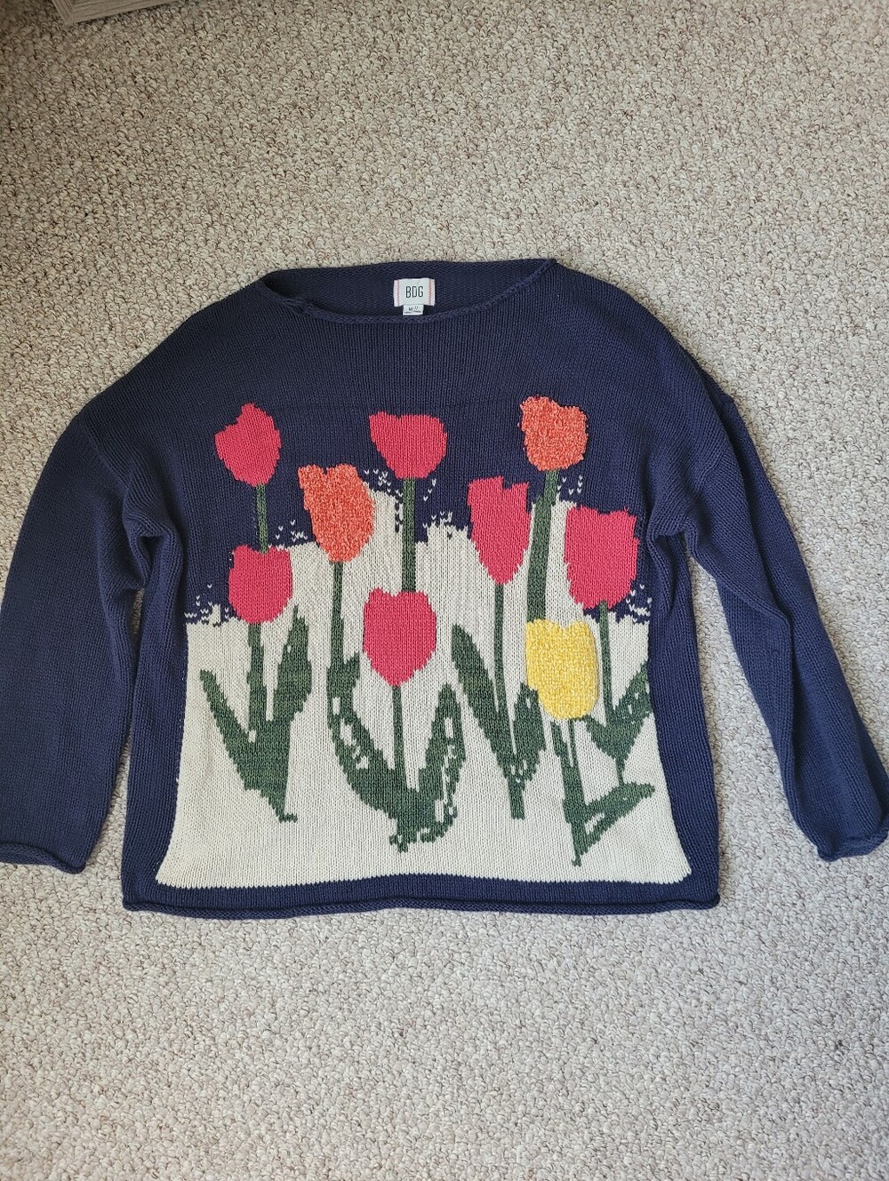 BDG Reagen Tulip  Knit Oversized Cotton Sweater - Picture 4 of 7